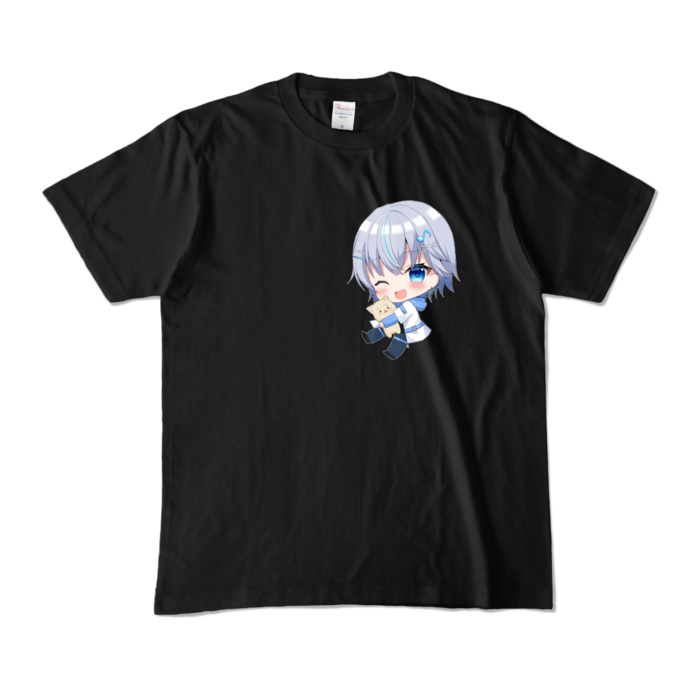 ワンポイントカラーTシャツ - M - ブラック (濃色)