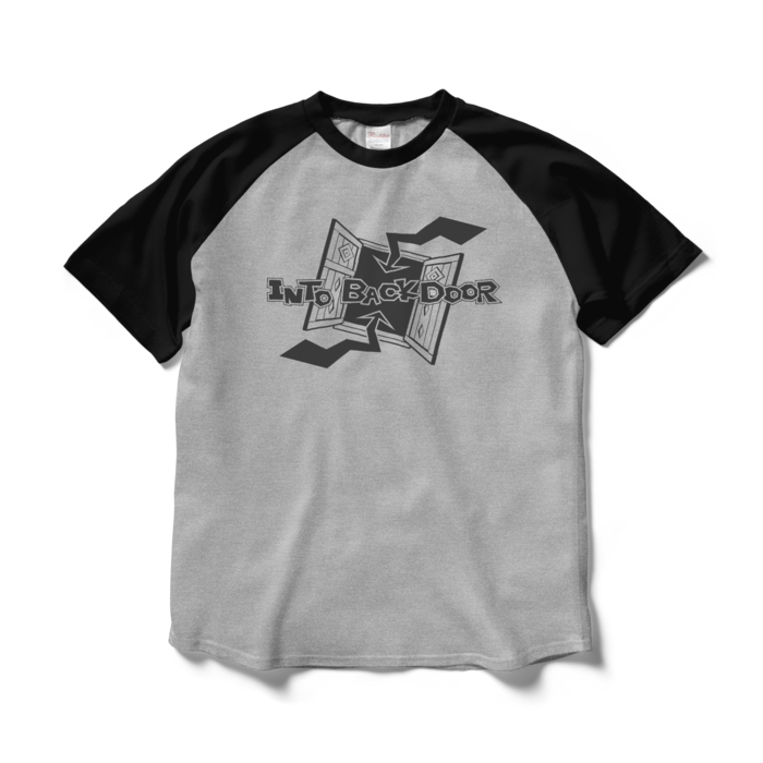ラグランTシャツ - L - 杢グレー×ブラック