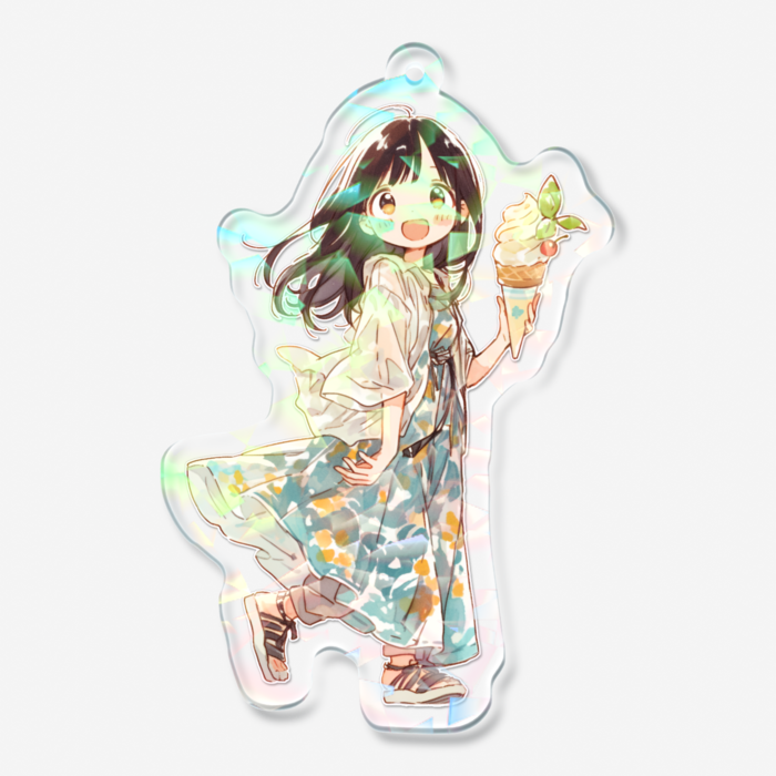ホログラムアクリルキーホルダー - 70 × 70mm