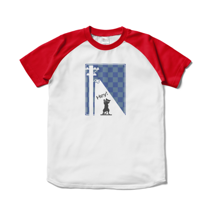 ラグランTシャツ - S - ホワイト×レッド