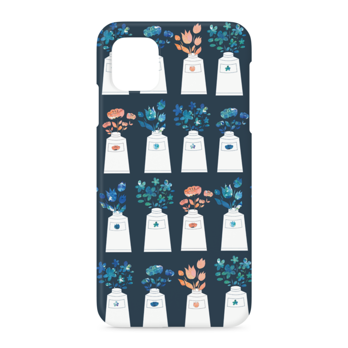 花咲かす絵具 ネイビー Iphone ケース ペンギンのアトリエ Booth