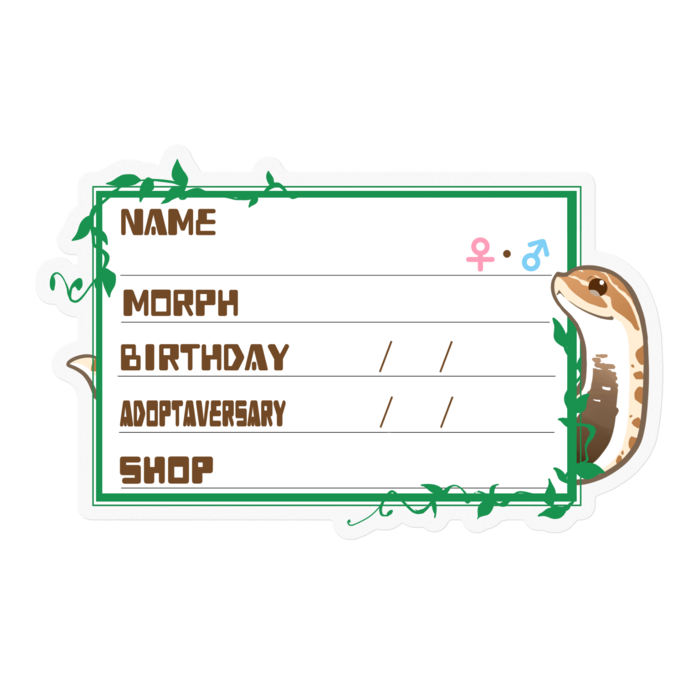 【🐍お名前ステッカー】シシバナ(アナコンダ) ‐ツタ(英語)