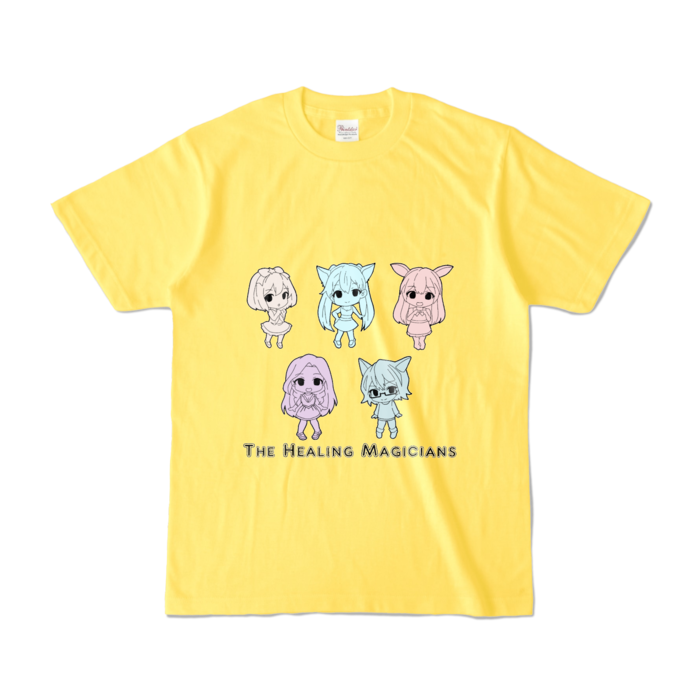 カラーTシャツ - S - イエロー/モノトーン柄