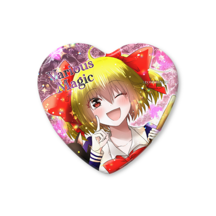 ハート缶バッジ - 52.5 × 57mm