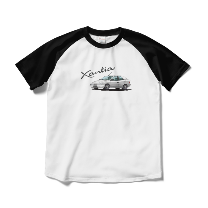 ラグランTシャツ - M - ホワイト×ブラック