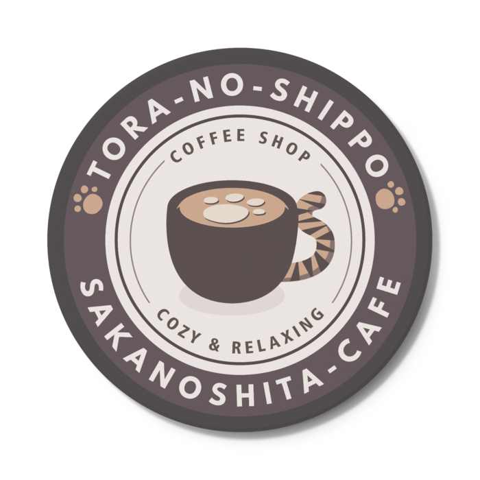 コースター ロゴ 茶
