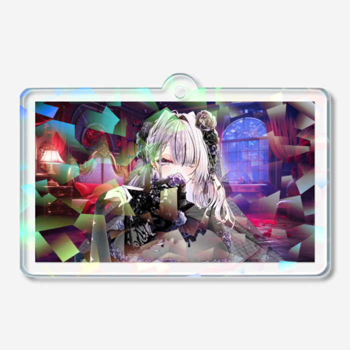 【オリジナルモデル】乱切りホログラムアクリルキーホルダー - 50 × 50mm
