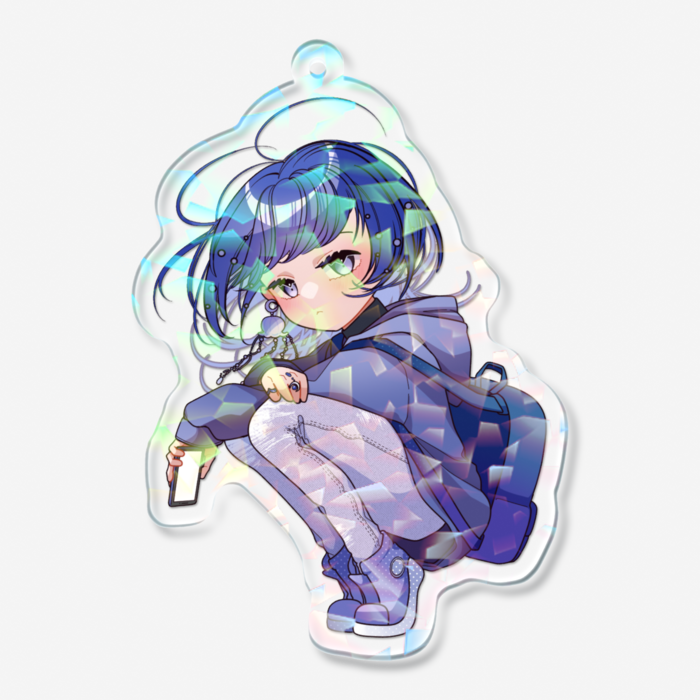 ホログラムアクリルキーホルダー - 70 × 70mm