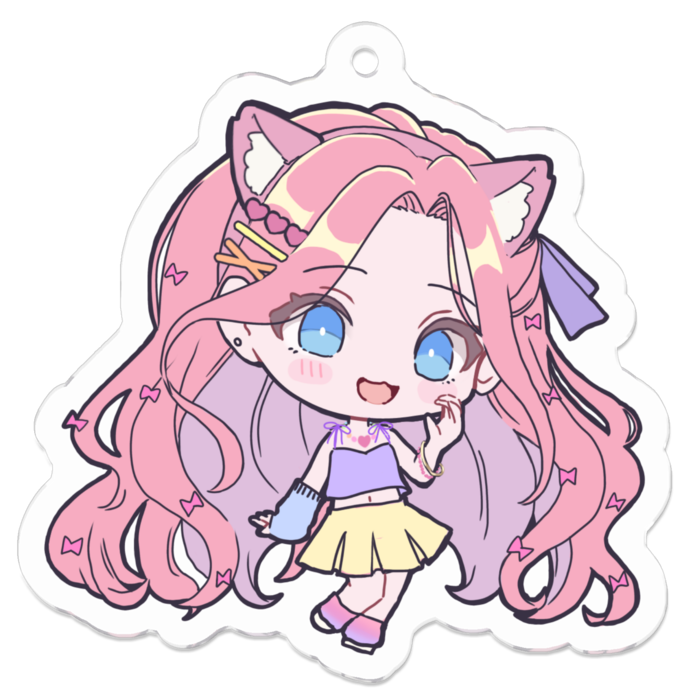 A - 片手ハートアクキー - 50 x 50 (mm)