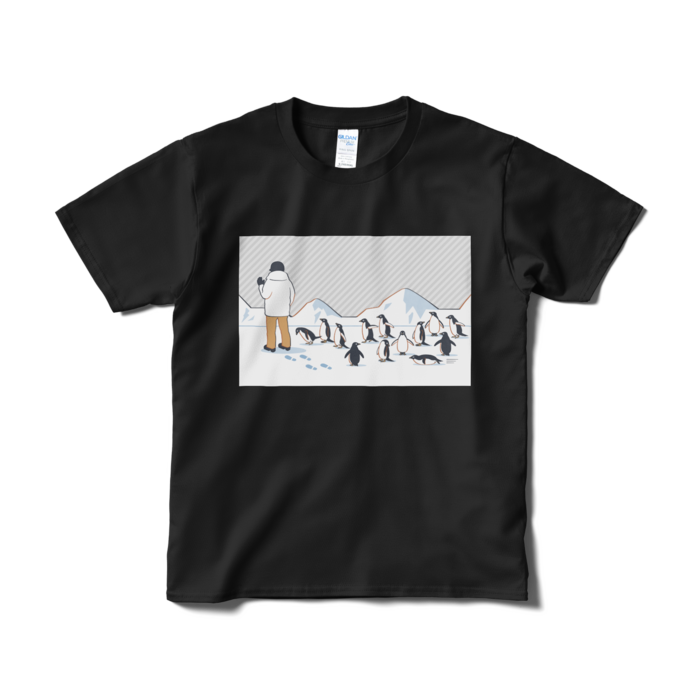 Tシャツ短納期　灰色×黒色　S
