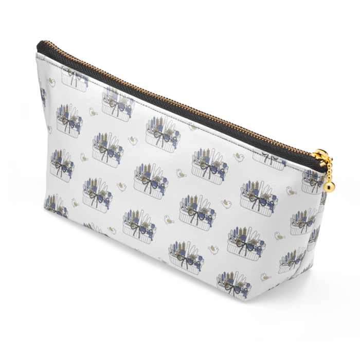 ポーチB　白色×ファスナー黒