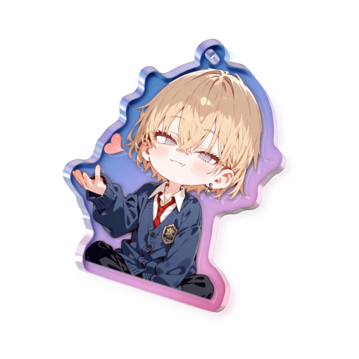 オーロラアクリルキーホルダー - 50 × 50mm