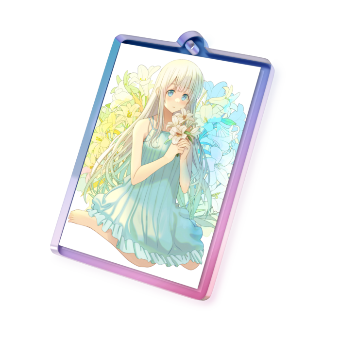 オーロラアクリルキーホルダー - 50 × 50mm