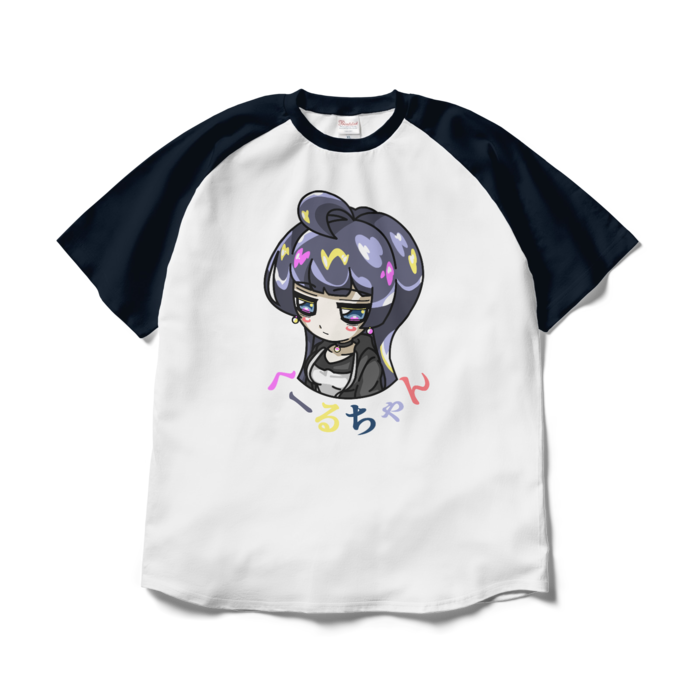 ラグランTシャツ - XL - ホワイト×ネイビー