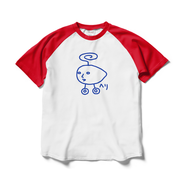 ラグランTシャツ - L - ホワイト×レッド
