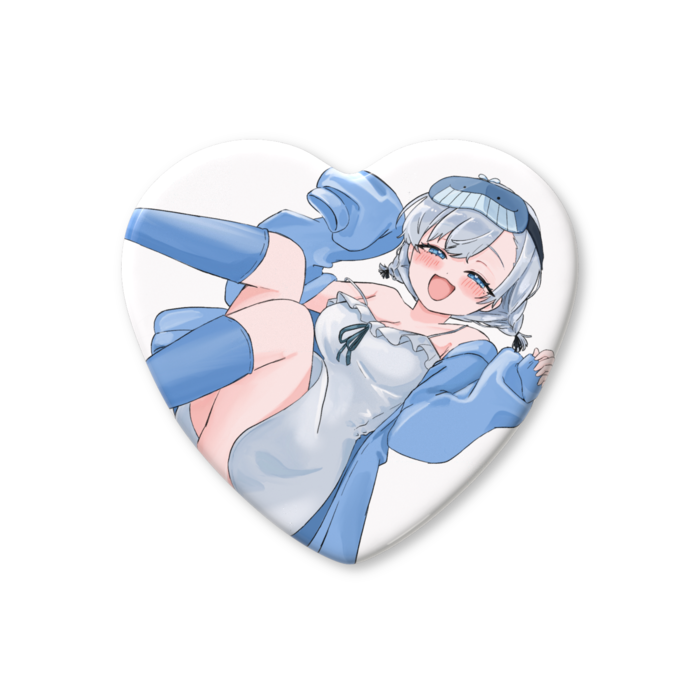 ハート缶バッジ - 57 × 52.5mm