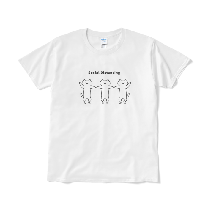 ソーシャルディスタンスTシャツ（短納期） - L - ホワイト