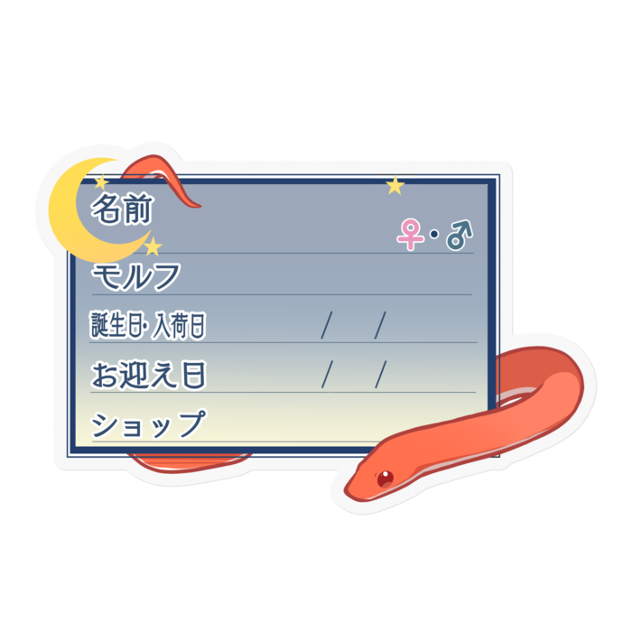 【🐍お名前ステッカー】コーンスネーク(ブラッドレッド) - 夜