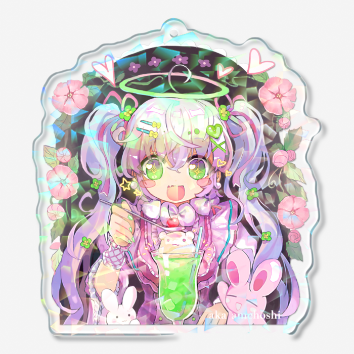 ホログラムアクリルキーホルダー - 70 × 70mm