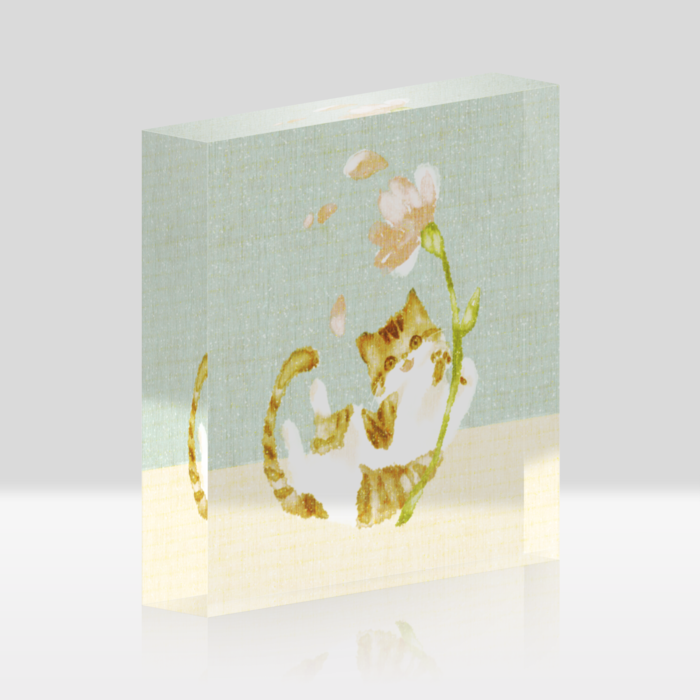 アクリルブロッククリア水 - 100x100mm