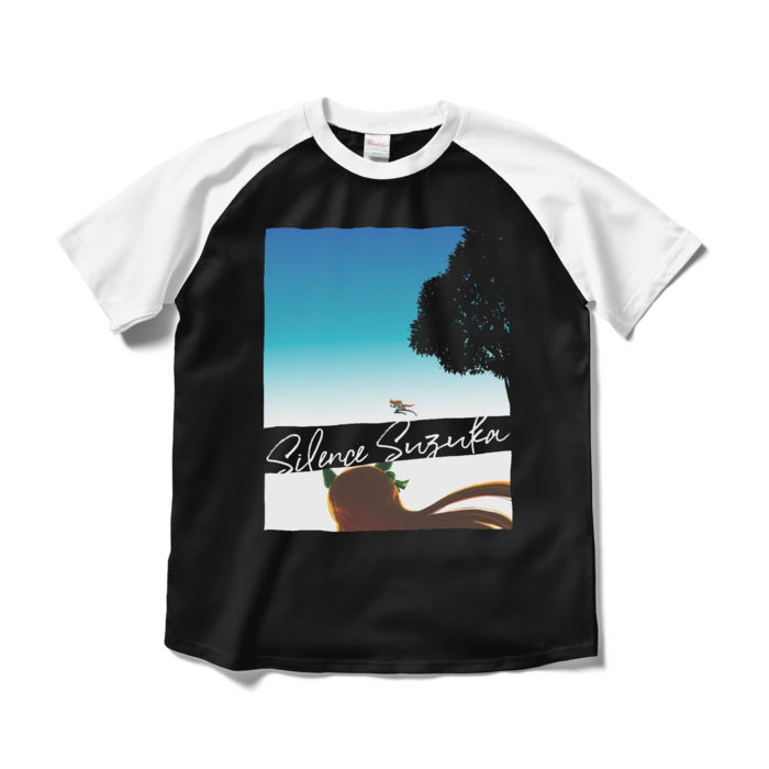 ラグランTシャツ - M - ブラック×ホワイト