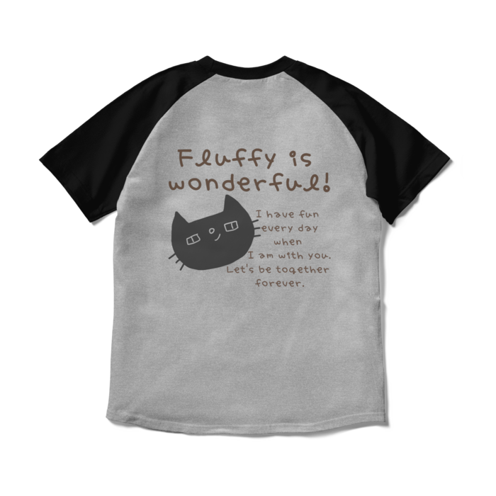 ラグランTシャツ - M - 杢グレー×ブラック