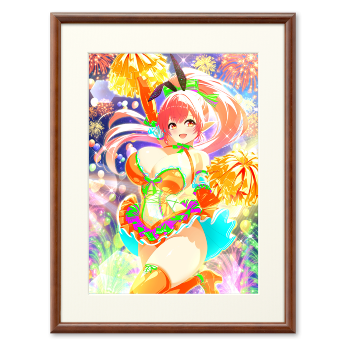複製画(プリモアート) - A2(ピンク髪/額縁・ブラウン)