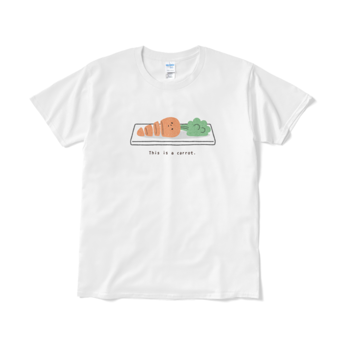 切られた人参（カラー）Tシャツ - L - ホワイト