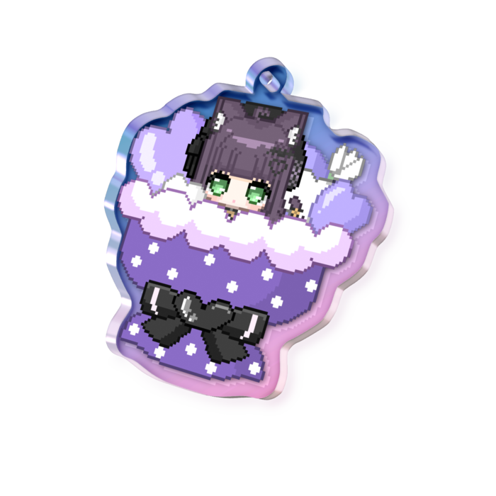 オーロラアクリルキーホルダー - 50 × 50mm