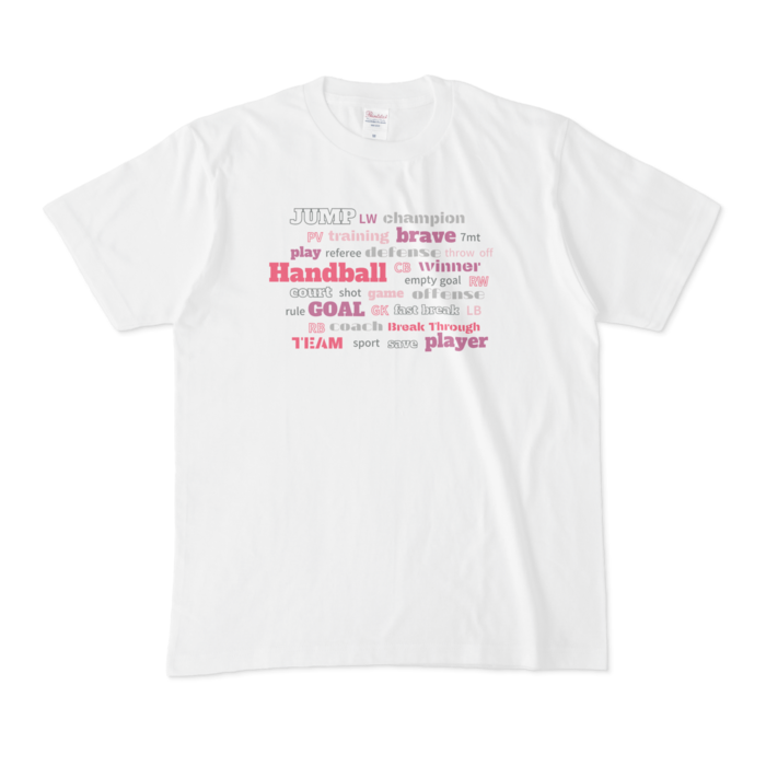 ハンドボール キーワードtシャツ ピンク Handball Cafe Booth