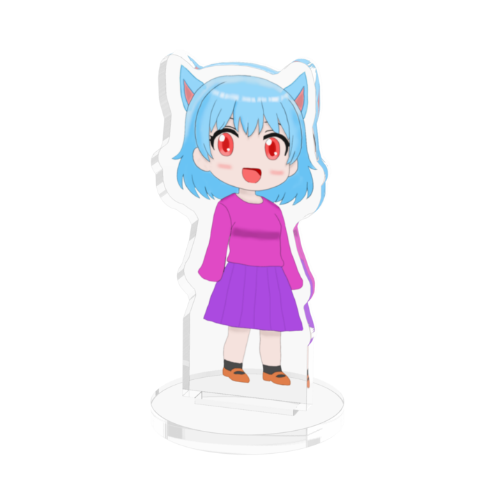 アクリルフィギュア - 50x50mm - 青髪っ子