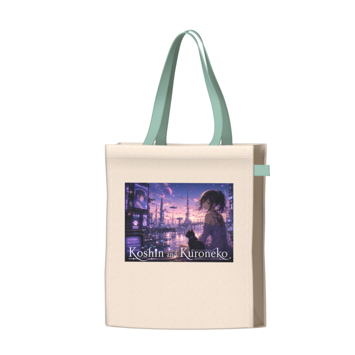 ツートンカラーバッグ - グリーン - W34 × H41 × D14cm