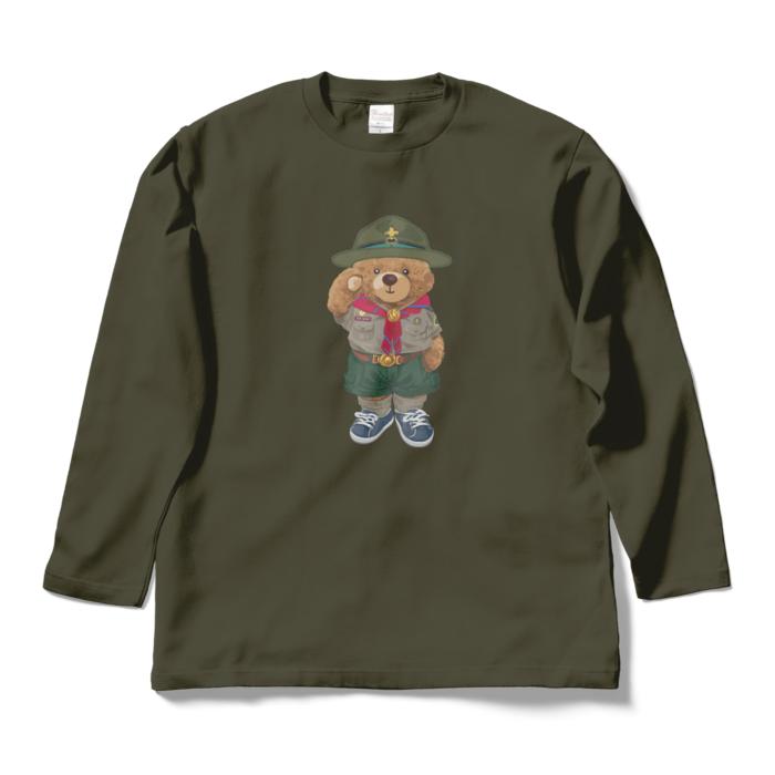 スカウトベアーロングスリーブTシャツ - L - アーミーグリーン