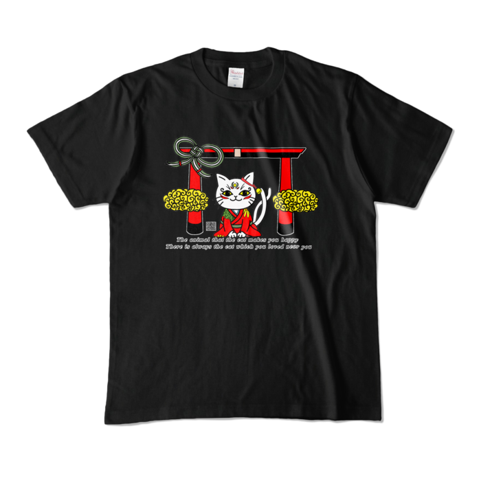 妖猫Tシャツ - M - ブラック (濃色)