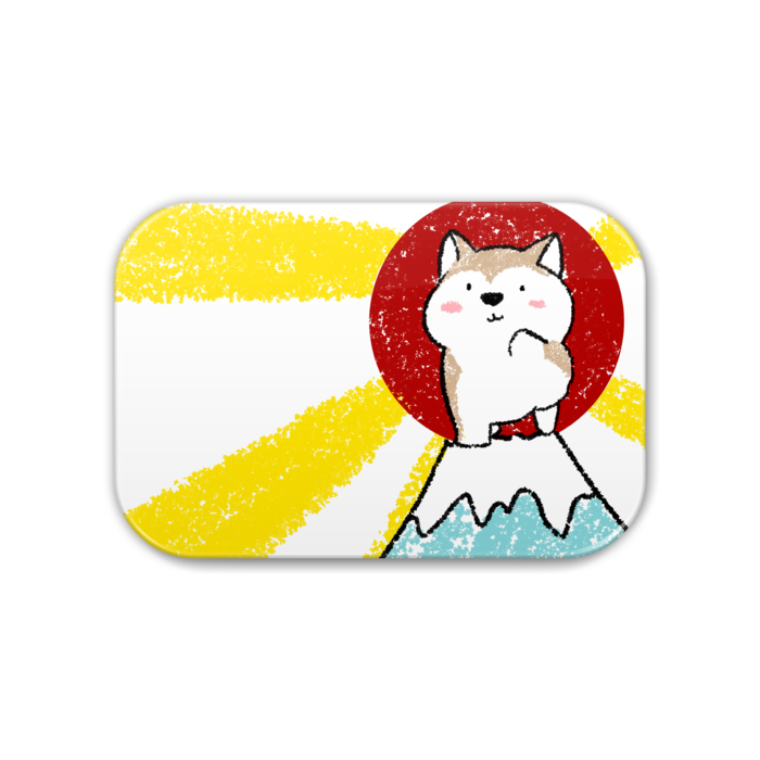 わんちゃん - 角丸 76x51mm