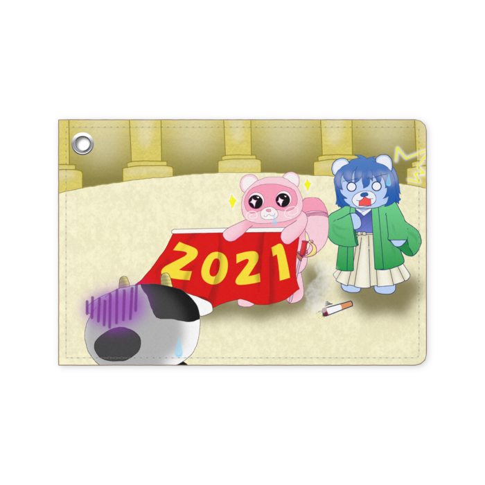 21ver くまとたぬき パスケース A Oshop Booth