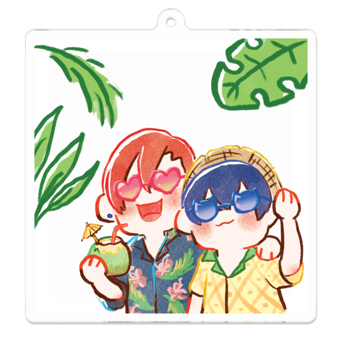 アクリルキーホルダー(サングラスON) - 70 x 70 (mm)