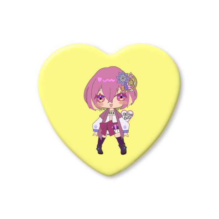 ハート缶バッジ - 57 × 52.5mm