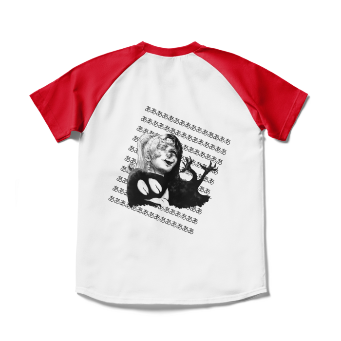 ラグランTシャツ - S - ホワイト×レッド