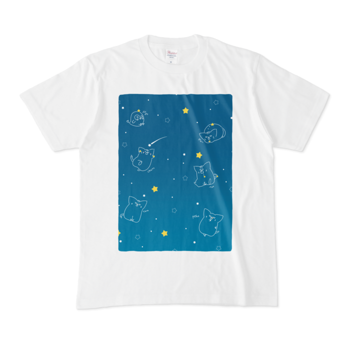 どんな星座がみえたかなTシャツ - M - 白