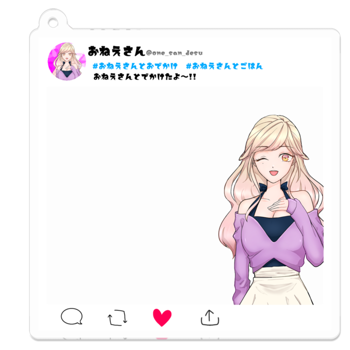 アクリルキーホルダー（コーティング） - 70 x 70 (mm)