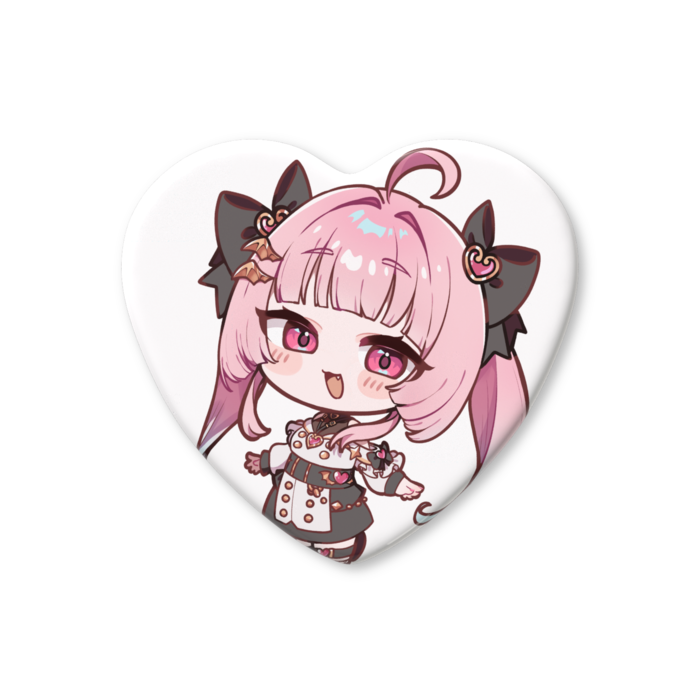 ハート缶バッジ - 52.5 × 57mm