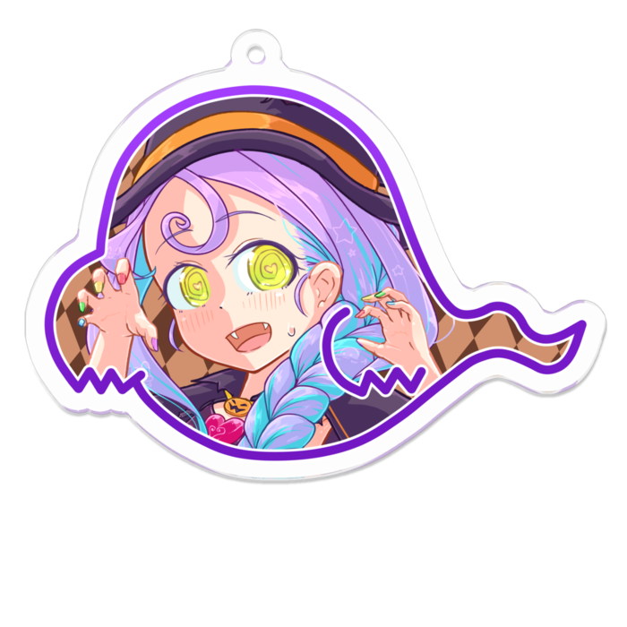 帽子ありアクリルキーホルダー - 70 x 70 (mm)