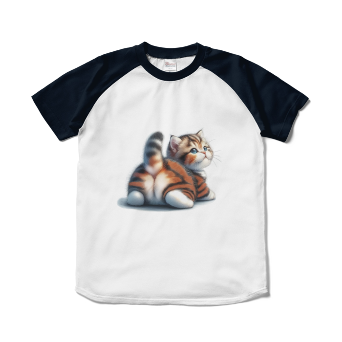 ラグランTシャツ - S - ホワイト×ネイビー