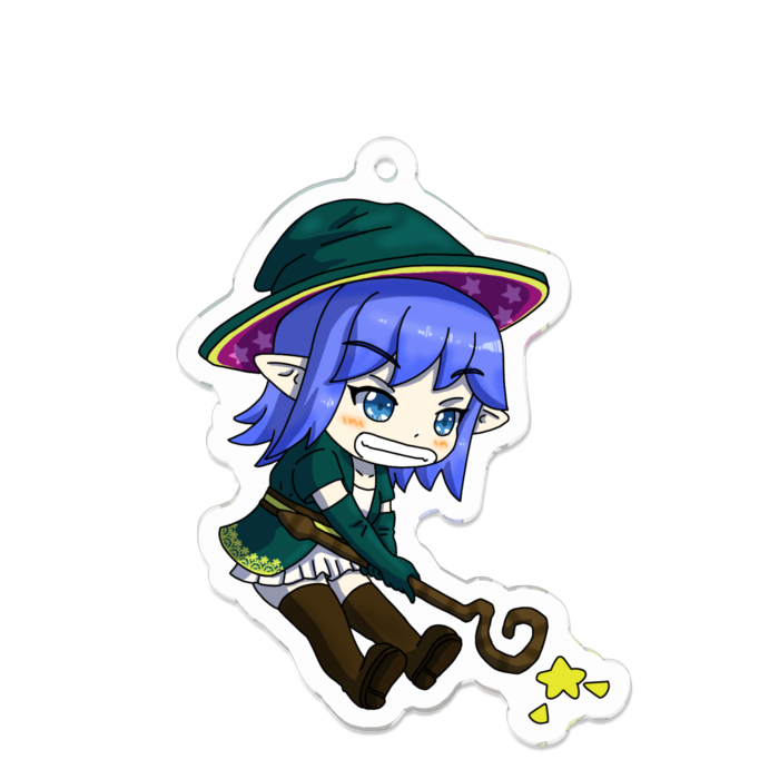 アクリルキーホルダー 線画縁取り- 70 x 70 (mm)