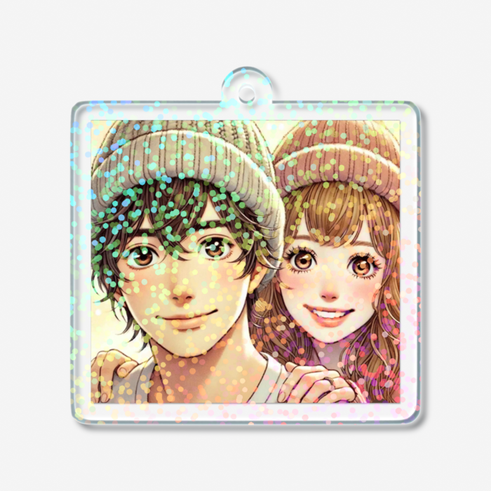 ホログラムアクリルキーホルダー - 50 × 50mm