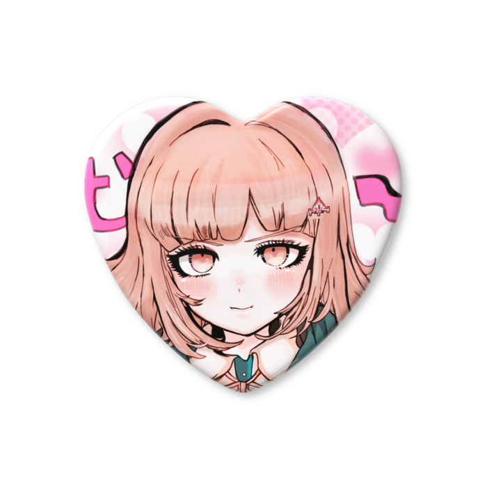 ハート缶バッジ - 57 × 52.5mm