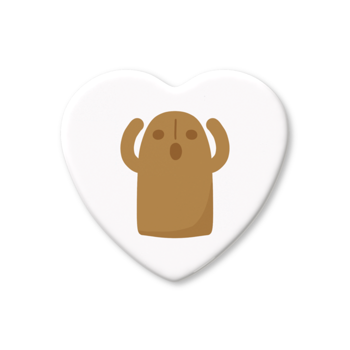 ハート缶バッジ - 57 × 52.5mm