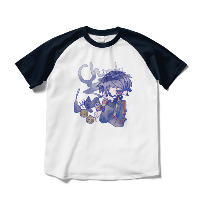 ラグランTシャツ - M - ホワイト×ネイビー