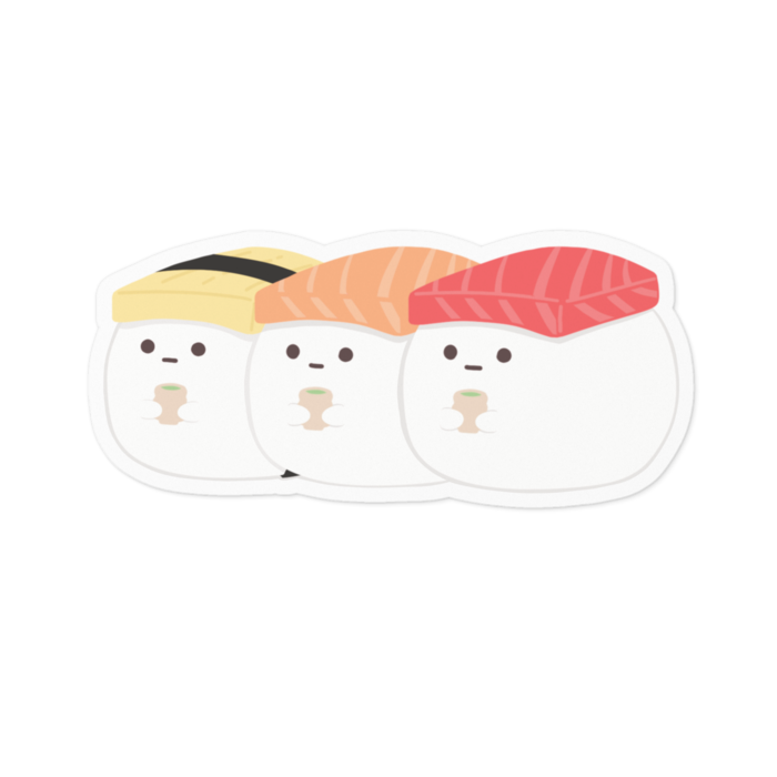 ステッカー - 100 x 100 (mm) - 縁色ホワイト